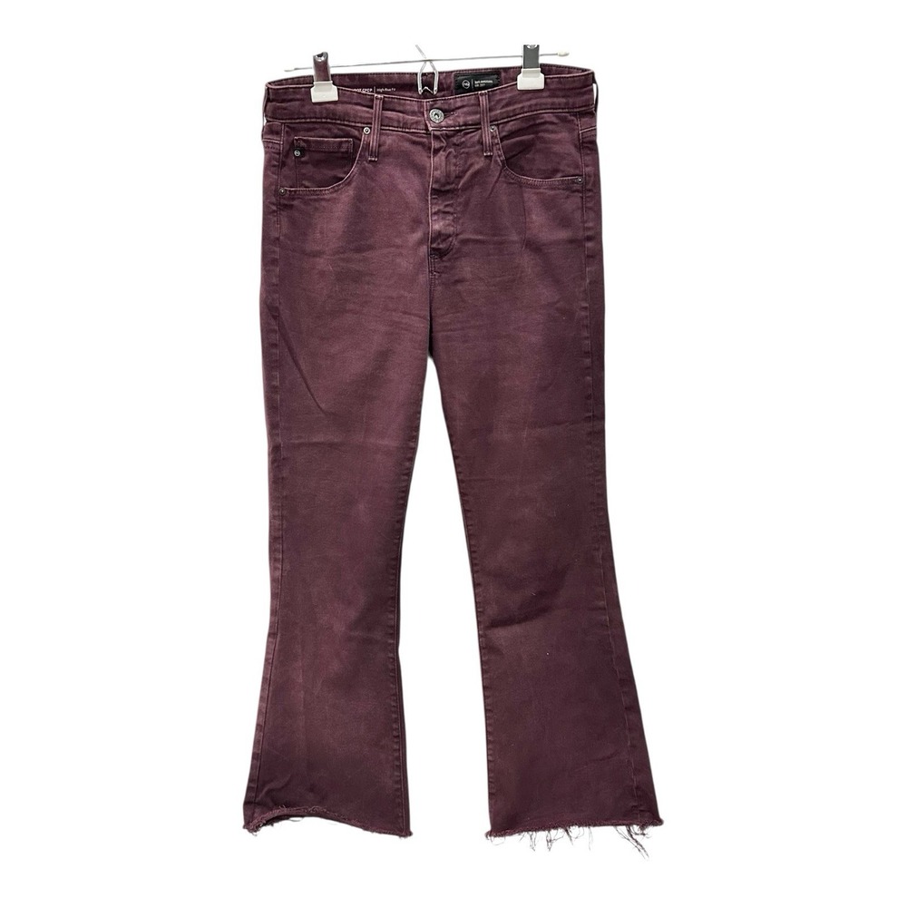 AG Adriano Goldschmied Women's Cropped Jeans in Burgundy